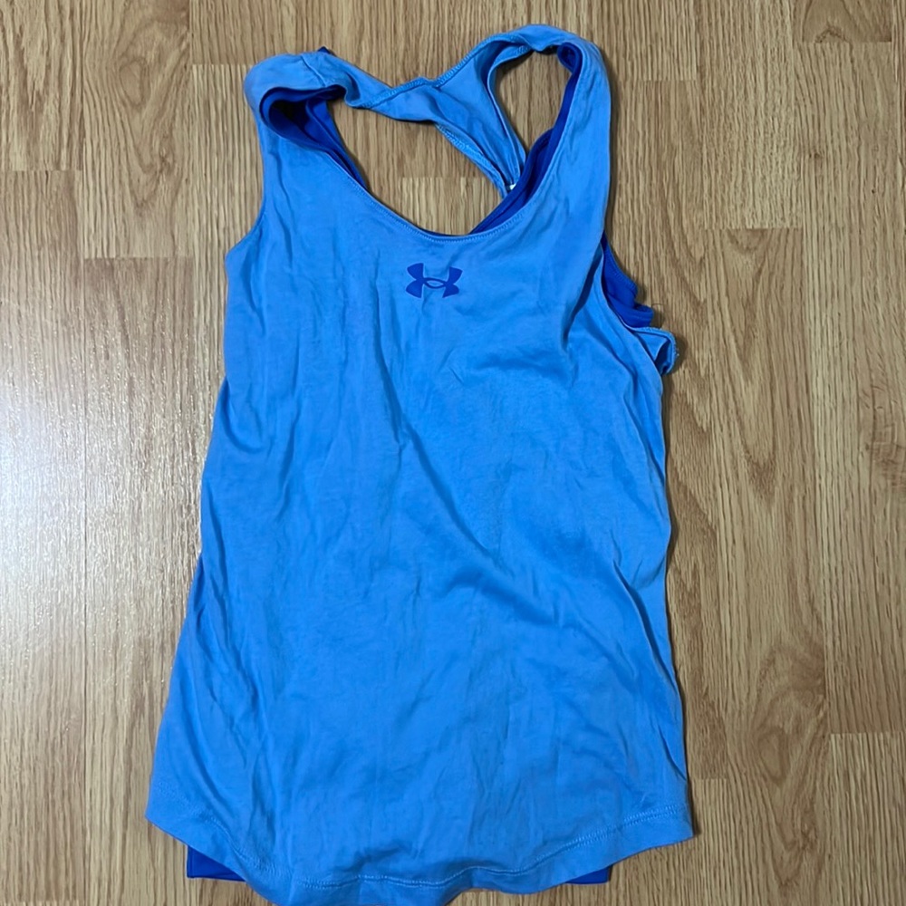 under armour Girls youth,EUC,medium tank top blue